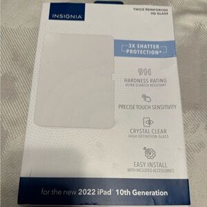 Insignia iPad Hard‎ Screen Protector. New in box. 10th Generation.9H Hardness.